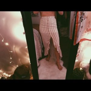 stripped maxi skirt